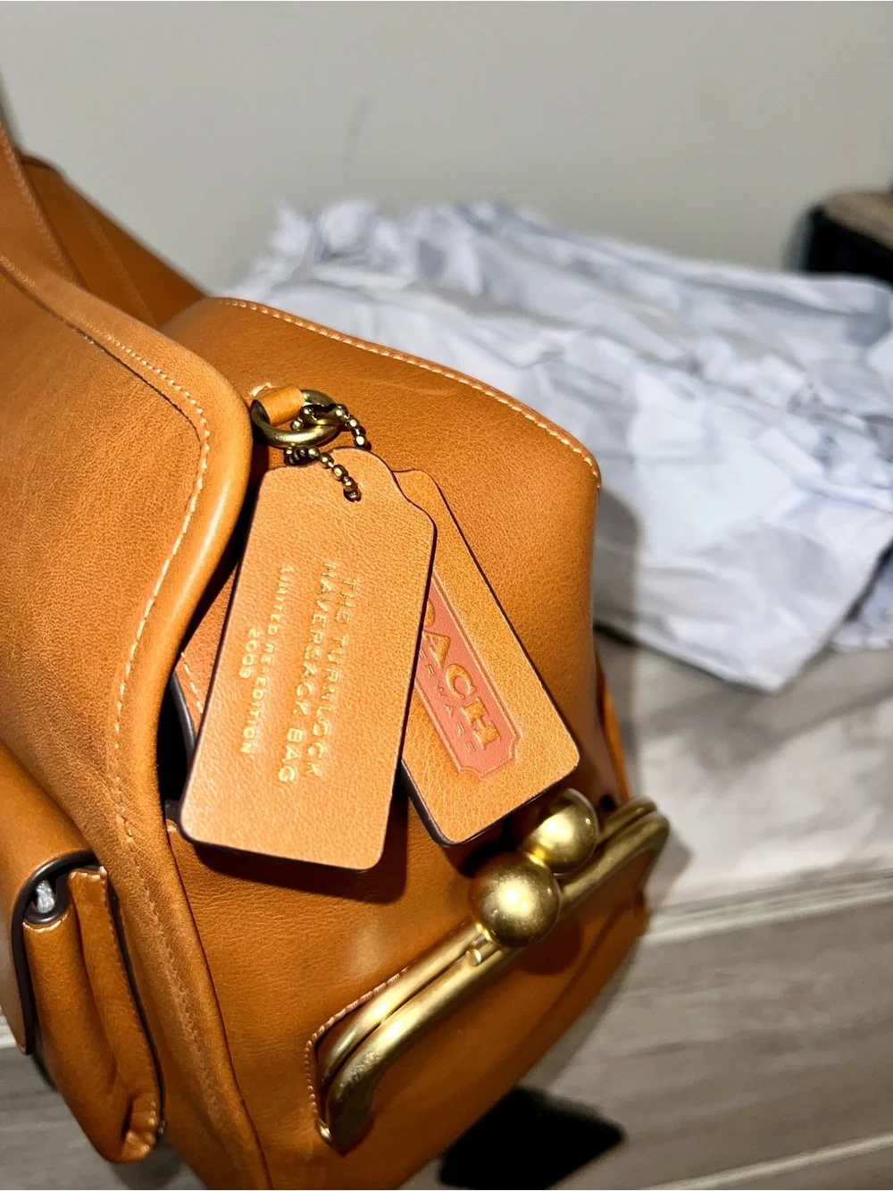 NWOT COACH AMBER BROWN HAVERSACK